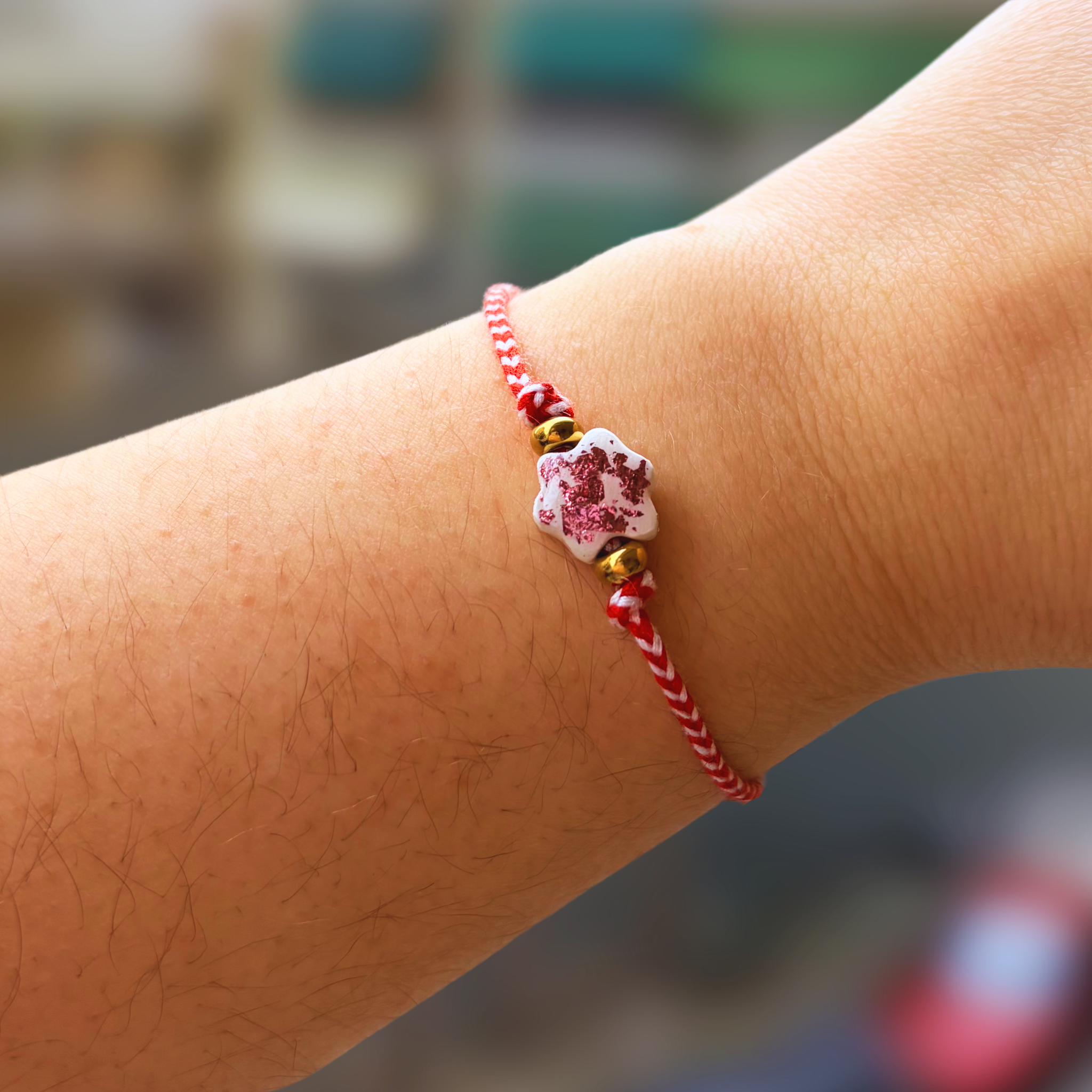 Μαρτάκι - Pink Metallic Flower