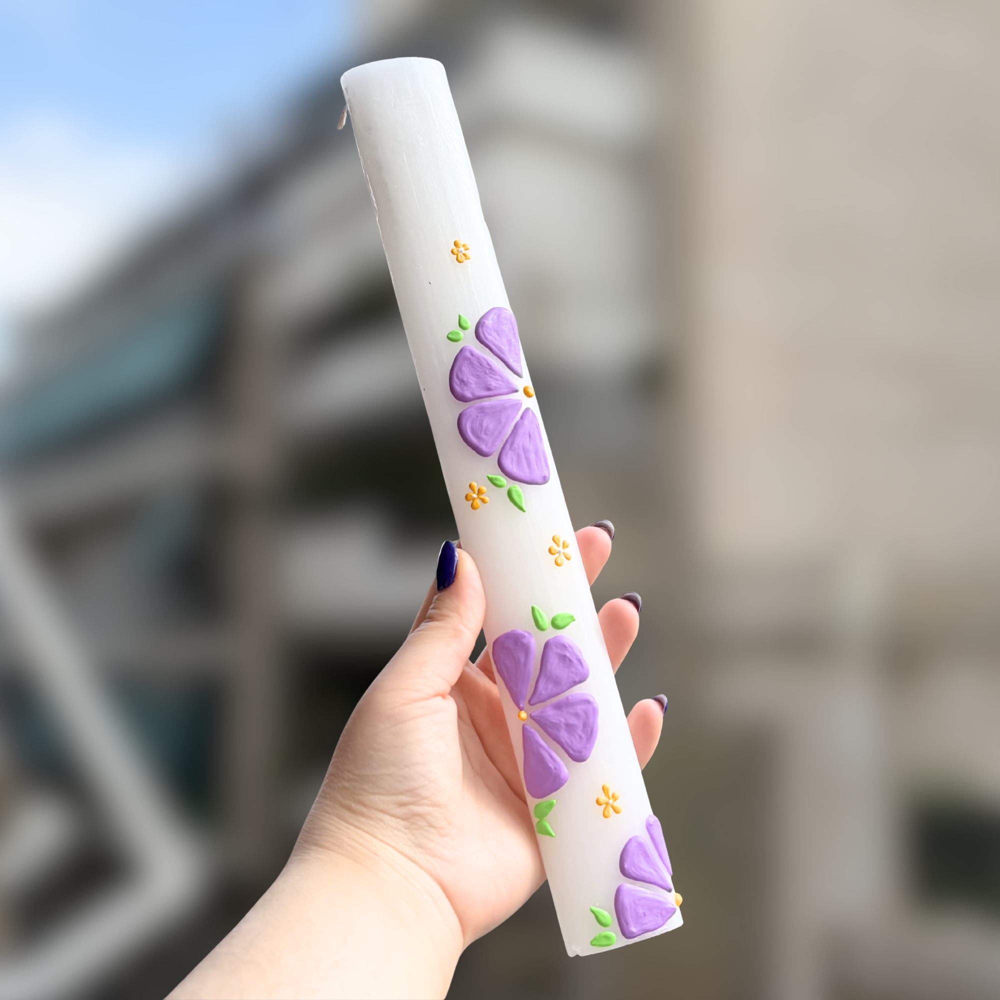 Λαμπάδα - Purple Flowers