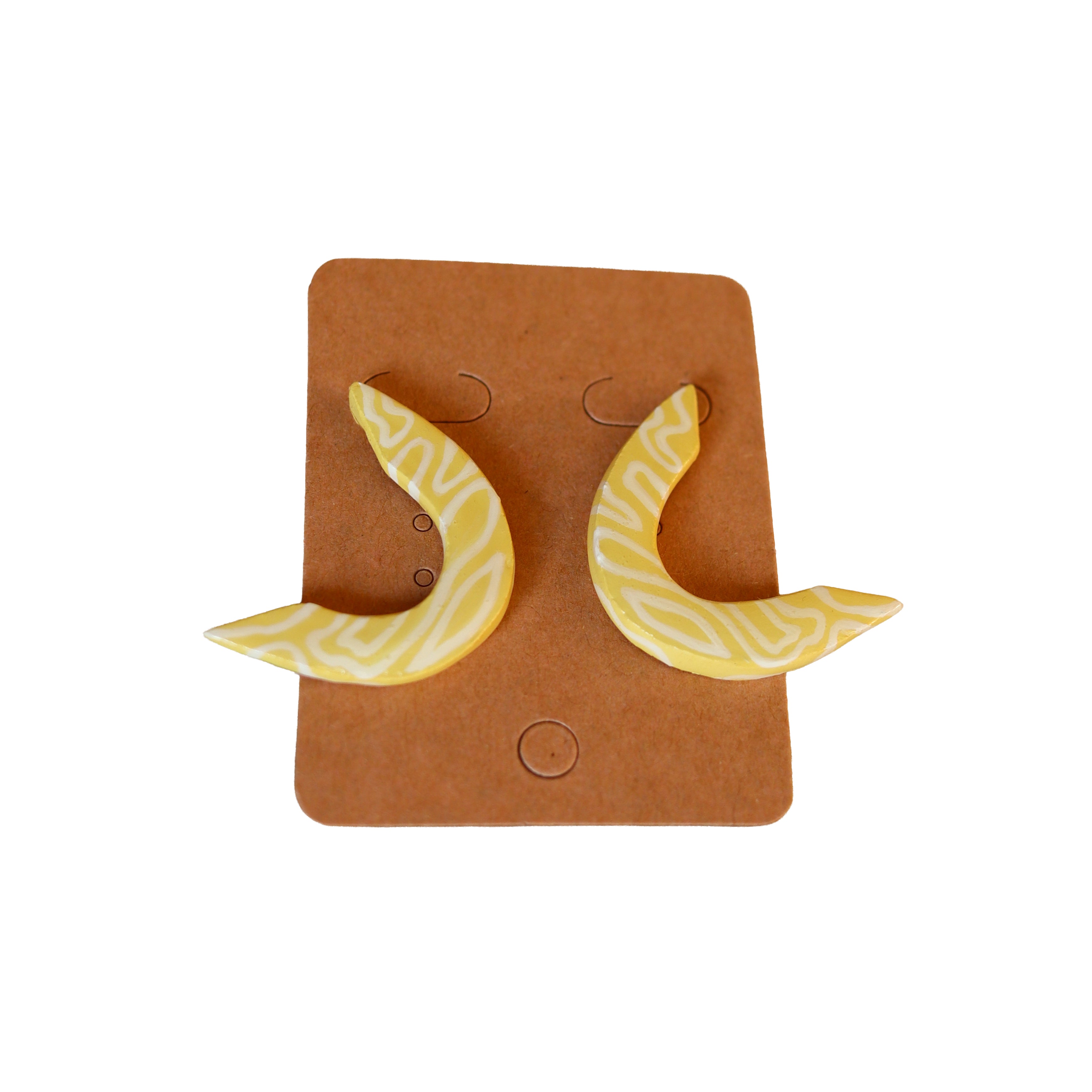 Earrings - Yellow Abstract