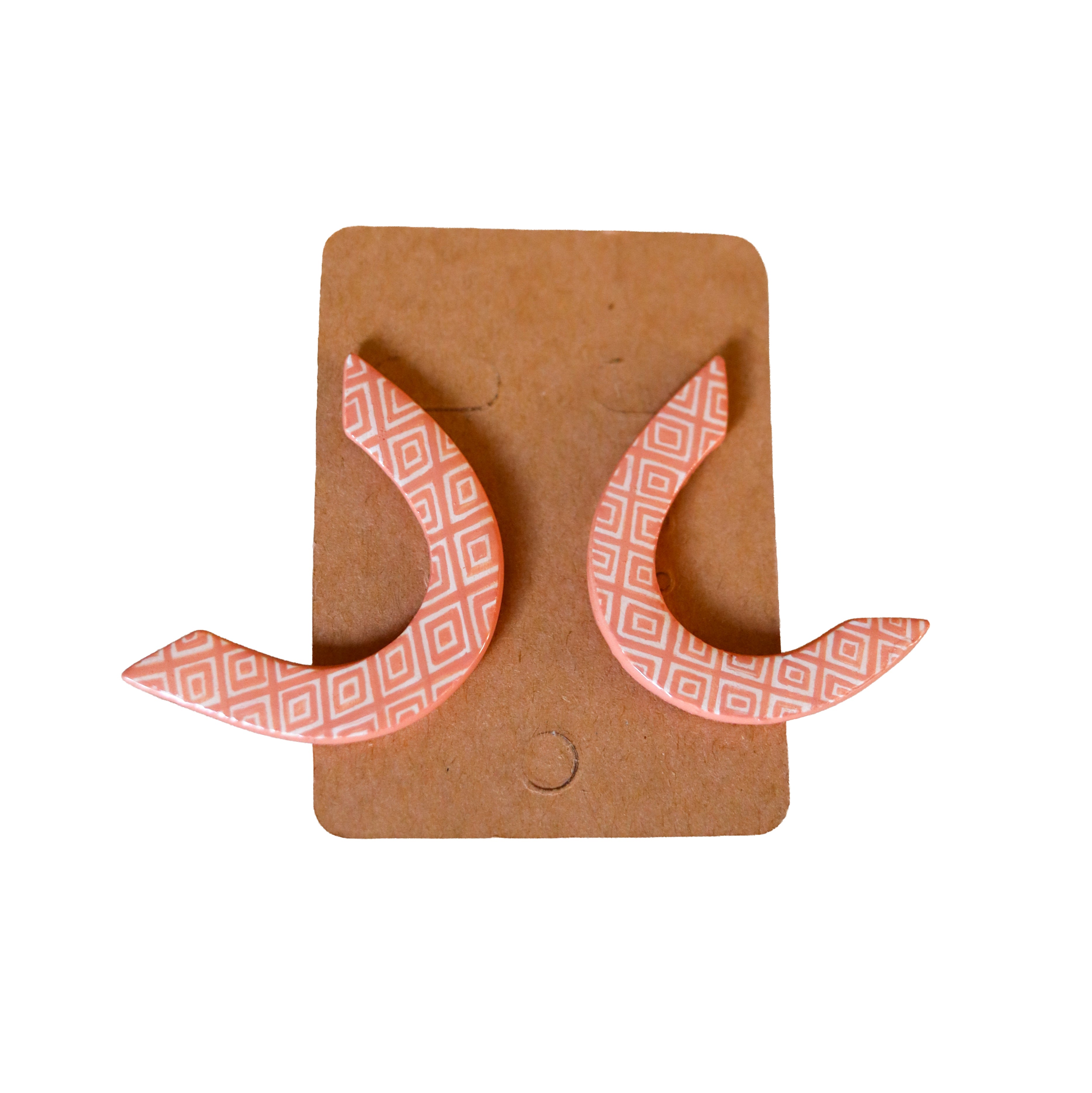 Earrings - Salmon Rombus