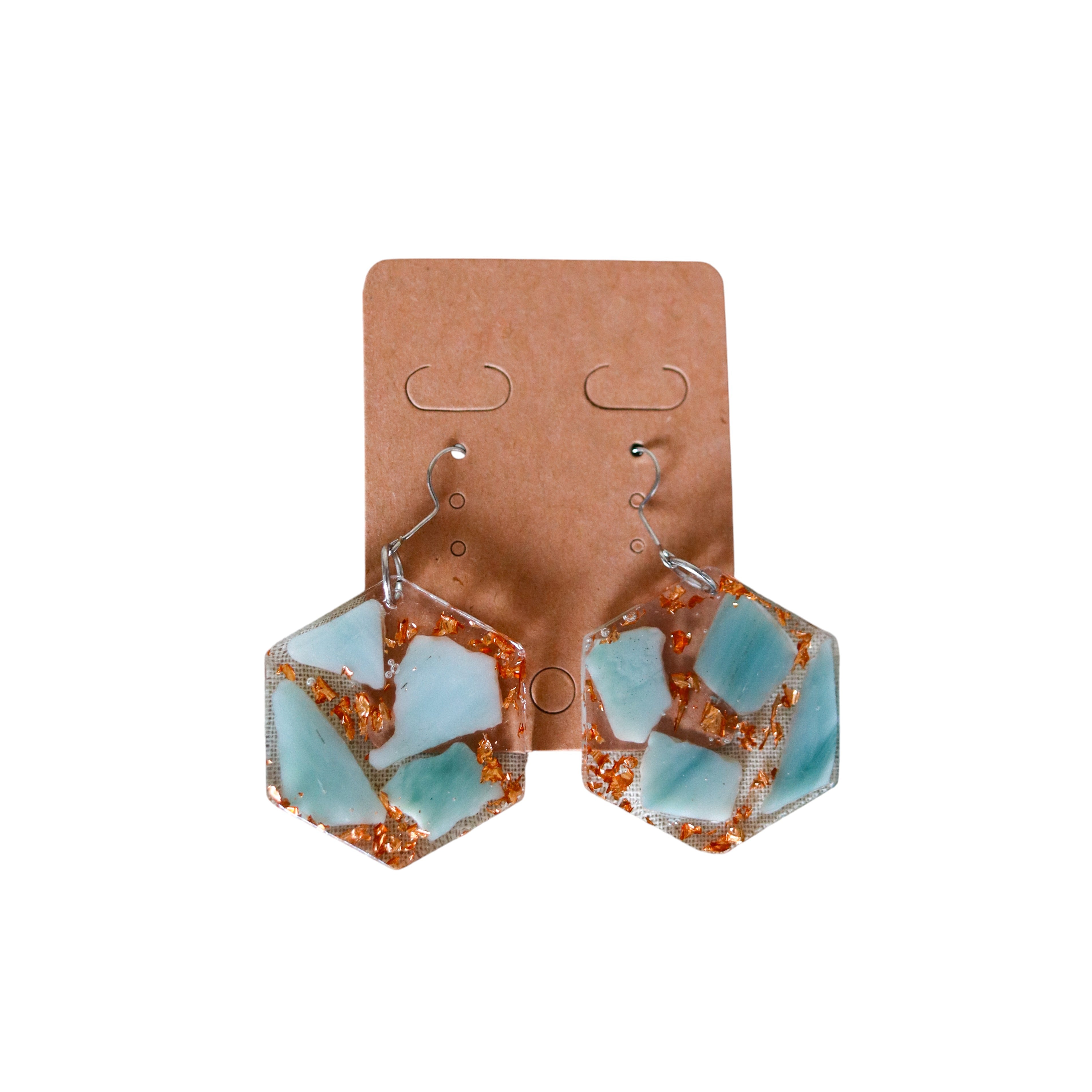 Earrings - Teal & Orange