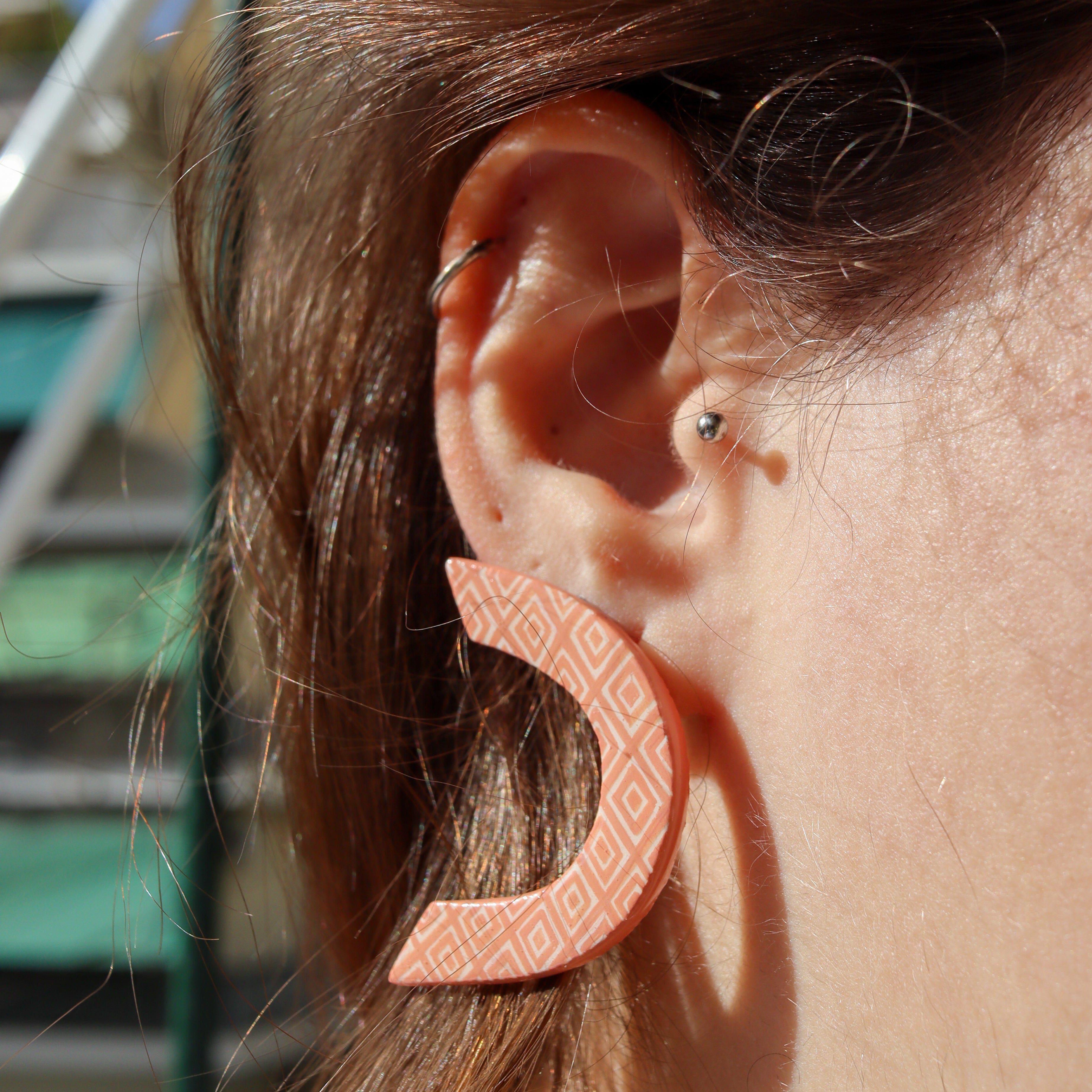 Earrings - Salmon Rombus
