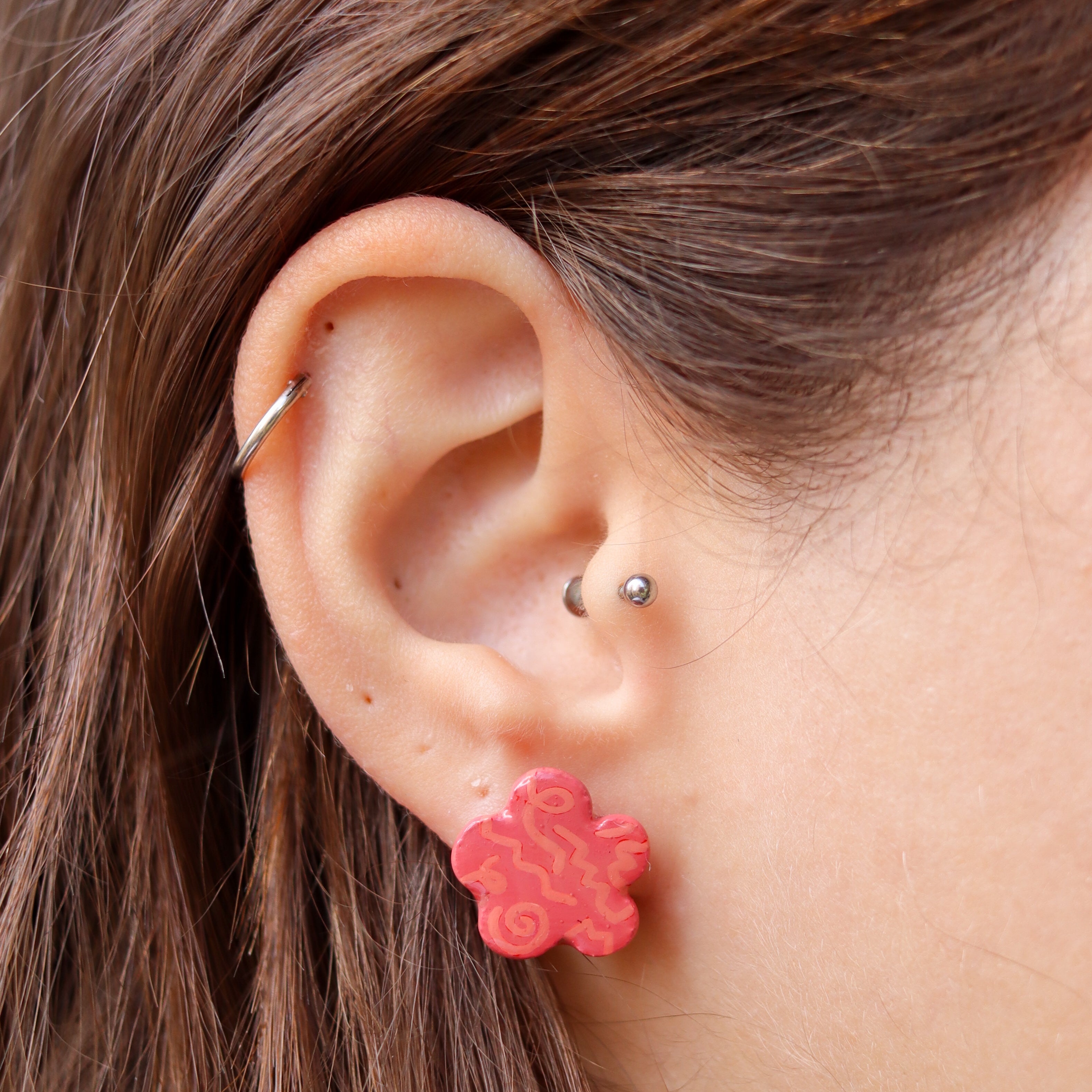 Earrings - Pinkish Flowers