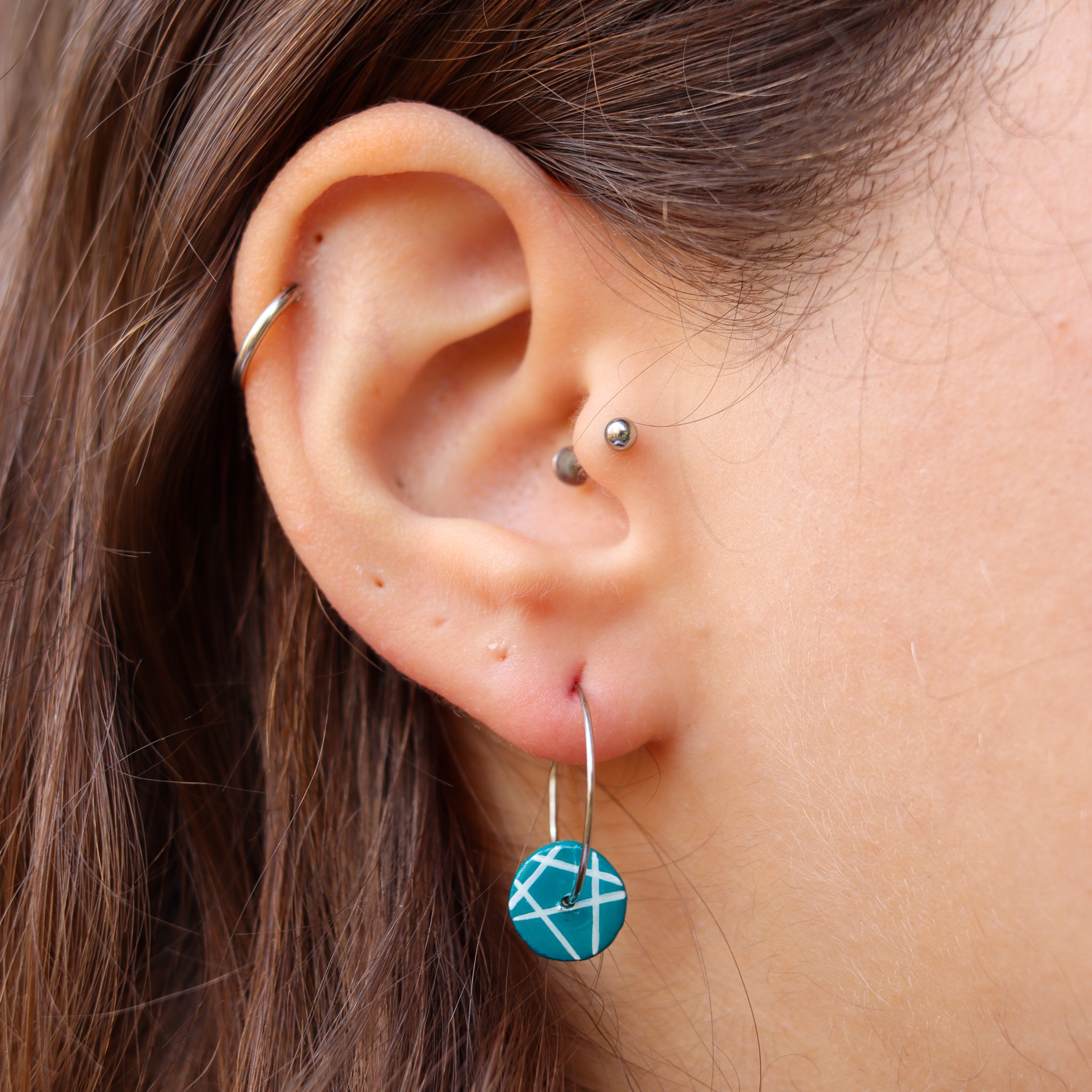 Earrings - Abstract Blue