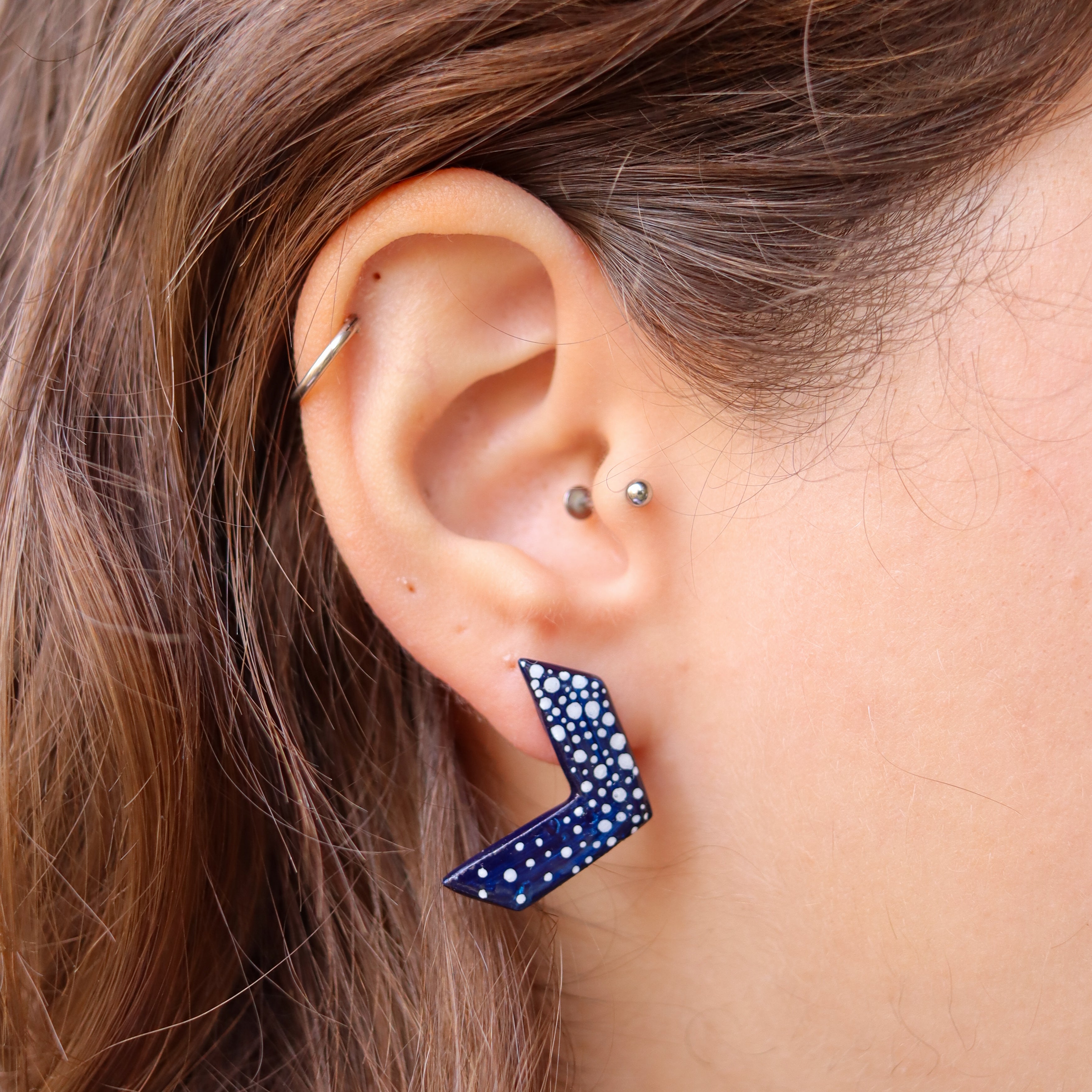 Earrings - Blue Arrows