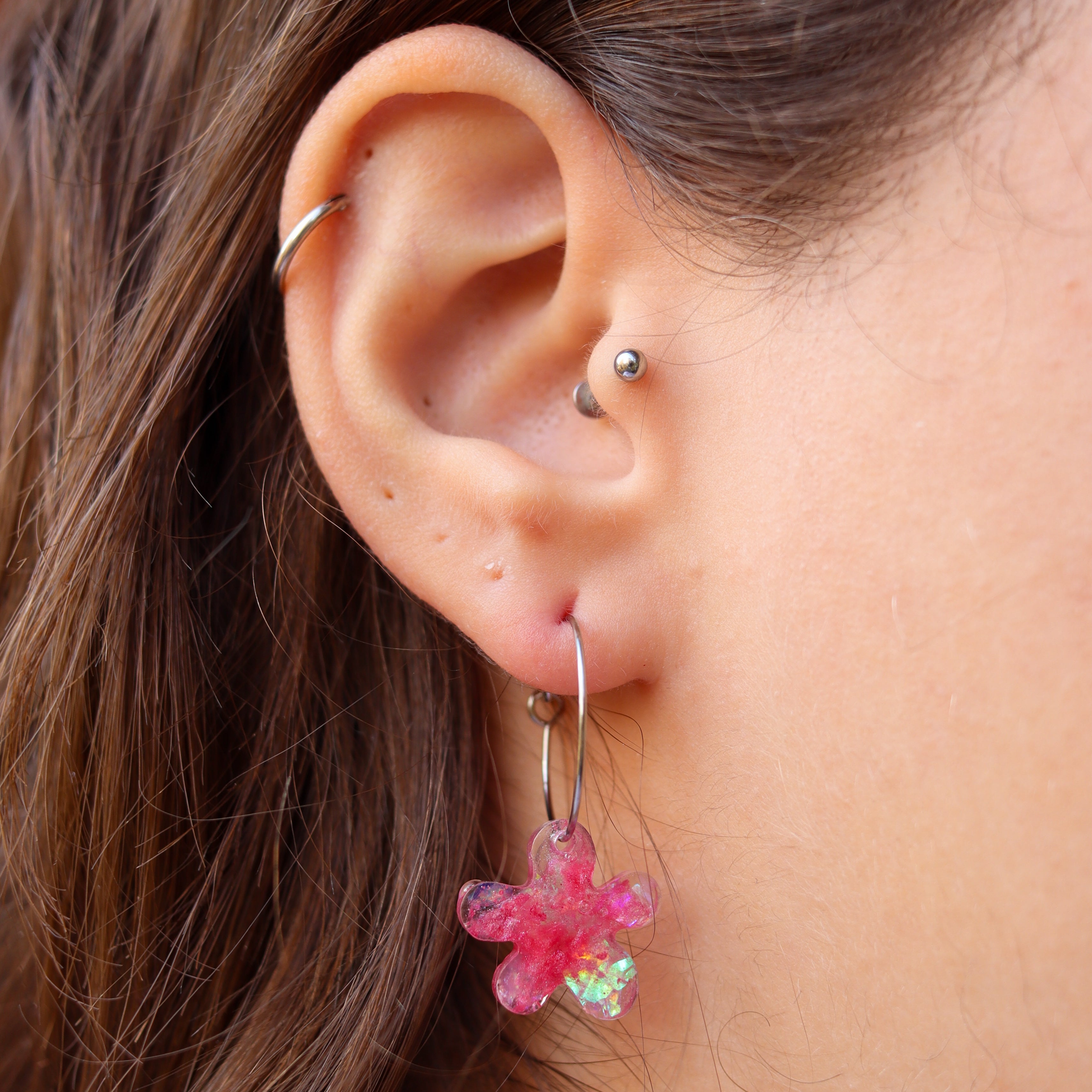 Earrings - Sparkly Flowers