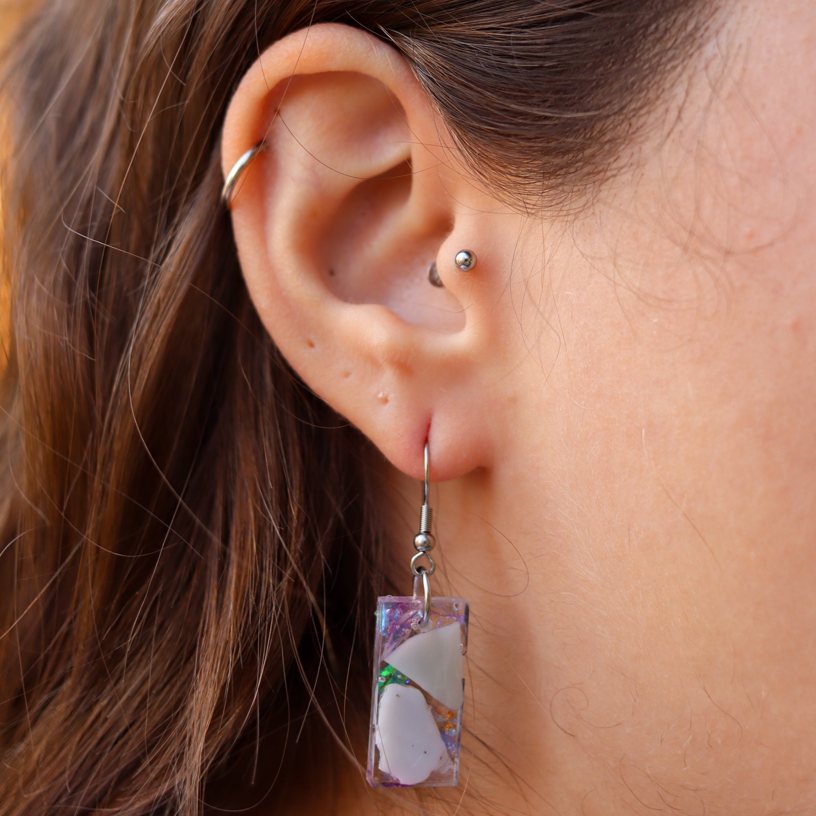 Earrings - Purple Earth