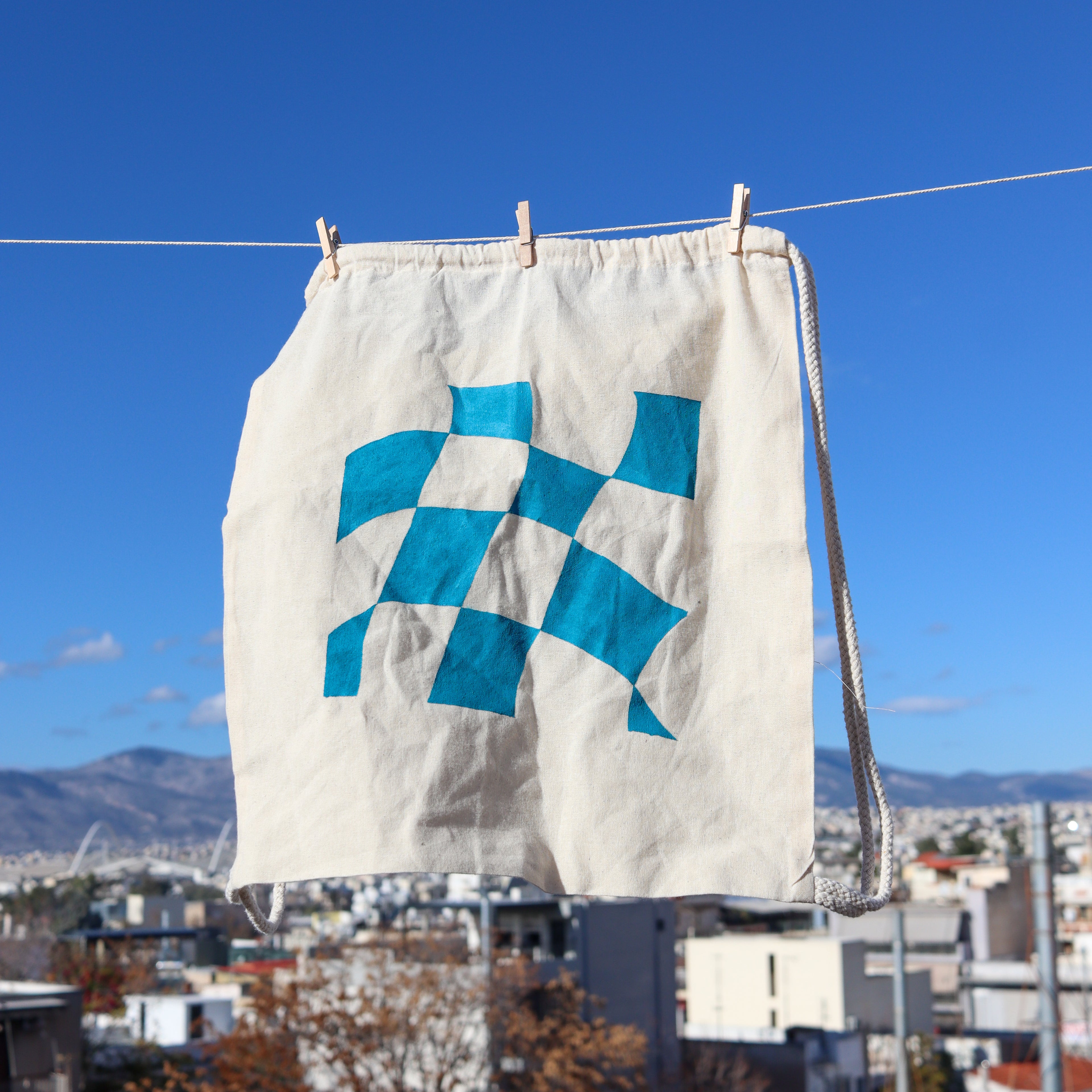 Tote Bag - Blue Squares