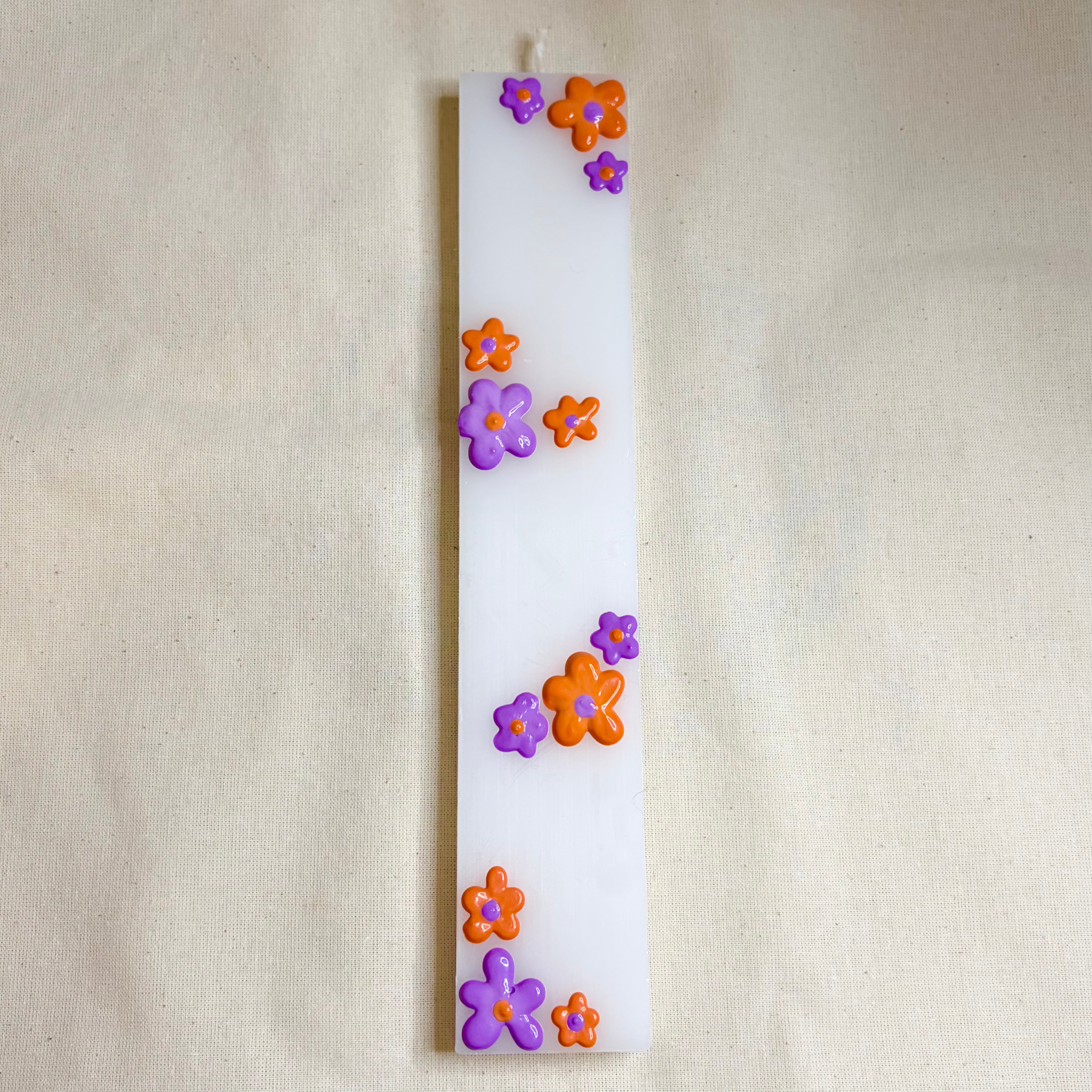 Λαμπάδα - Purple & Orange Flowers