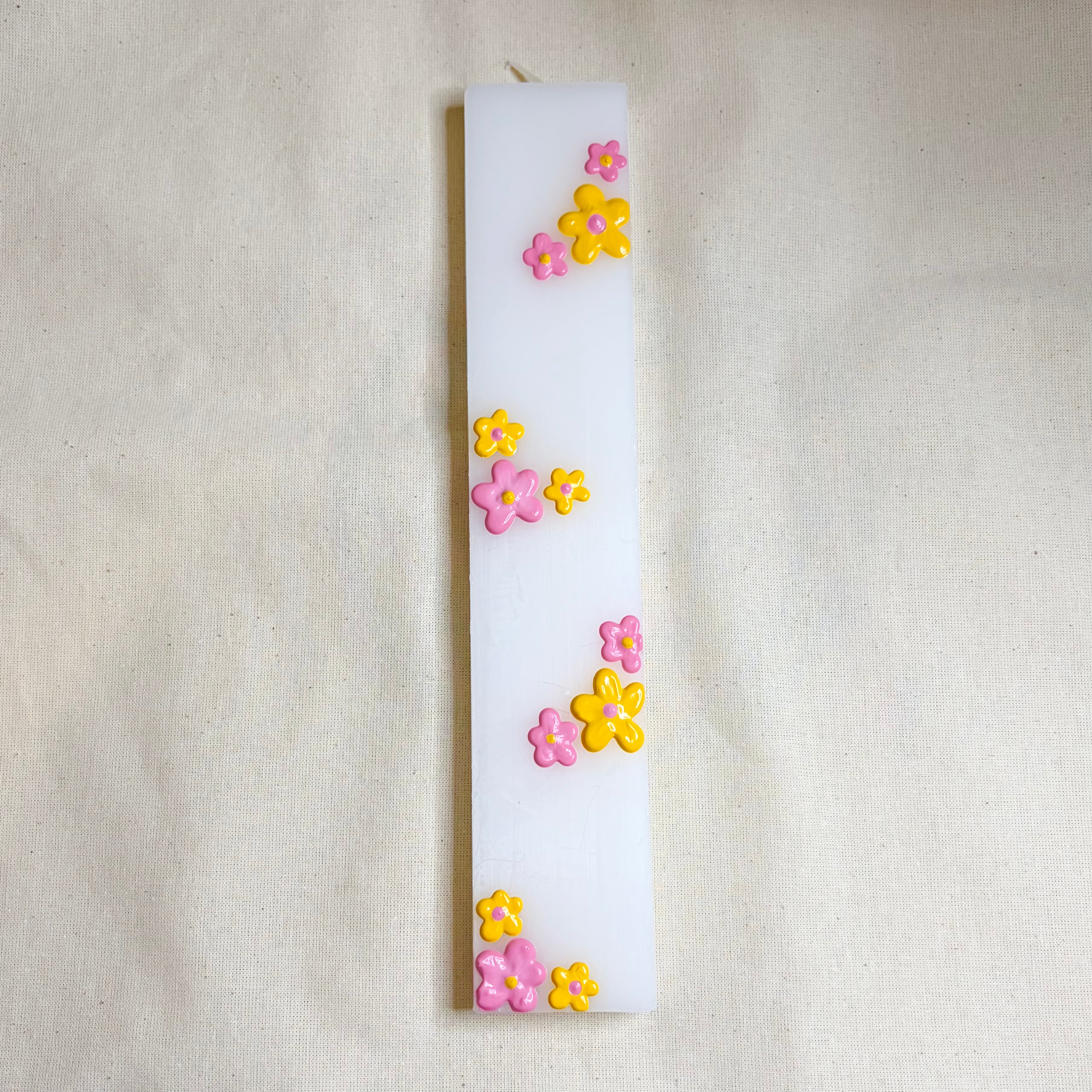 Λαμπάδα - Yellow & Pink Flowers